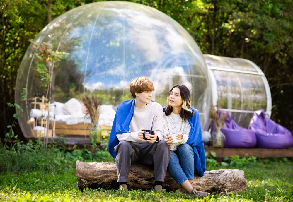 camping in bubble tent